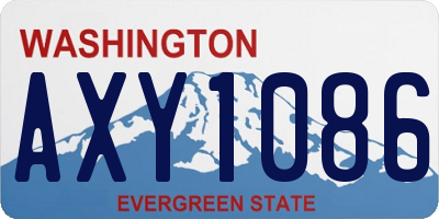 WA license plate AXY1086