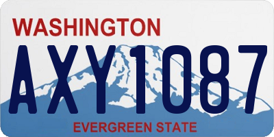 WA license plate AXY1087
