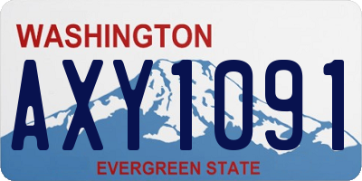 WA license plate AXY1091