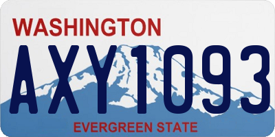 WA license plate AXY1093