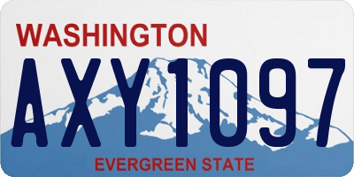 WA license plate AXY1097