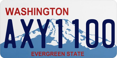 WA license plate AXY1100