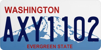 WA license plate AXY1102