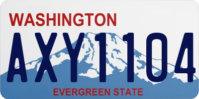 WA license plate AXY1104