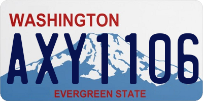 WA license plate AXY1106