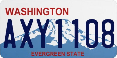 WA license plate AXY1108