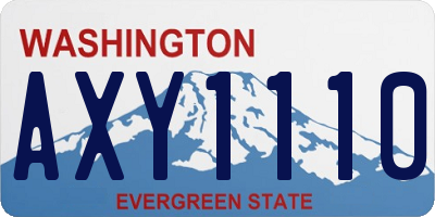 WA license plate AXY1110