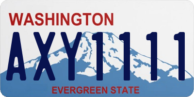 WA license plate AXY1111