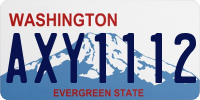 WA license plate AXY1112