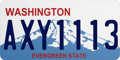 WA license plate AXY1113