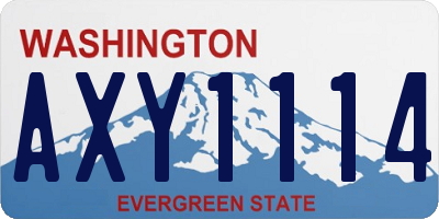 WA license plate AXY1114