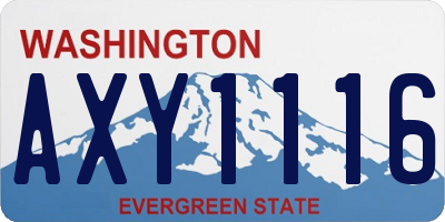 WA license plate AXY1116