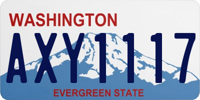 WA license plate AXY1117