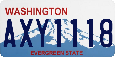 WA license plate AXY1118