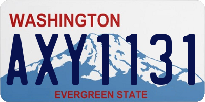 WA license plate AXY1131
