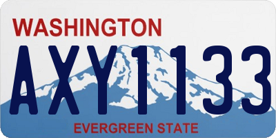 WA license plate AXY1133