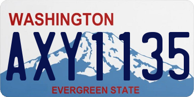WA license plate AXY1135
