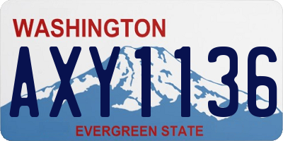 WA license plate AXY1136