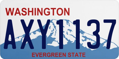 WA license plate AXY1137