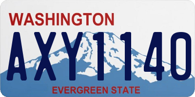 WA license plate AXY1140