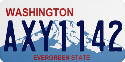 WA license plate AXY1142