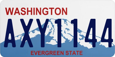 WA license plate AXY1144