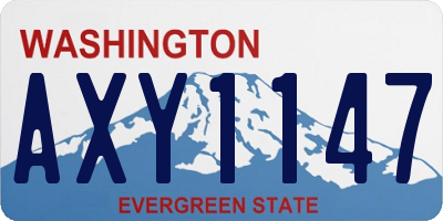 WA license plate AXY1147