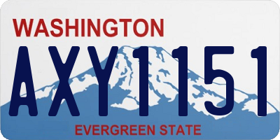 WA license plate AXY1151