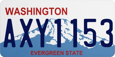 WA license plate AXY1153