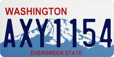 WA license plate AXY1154