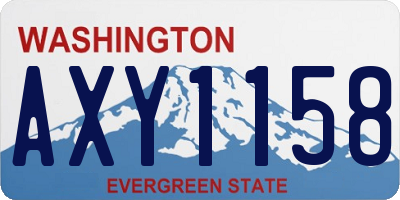 WA license plate AXY1158