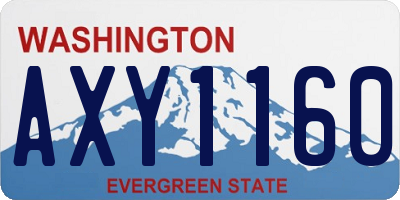WA license plate AXY1160