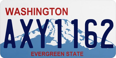 WA license plate AXY1162