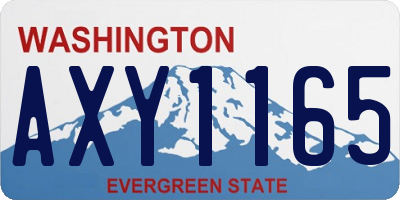 WA license plate AXY1165