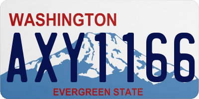 WA license plate AXY1166