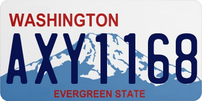 WA license plate AXY1168
