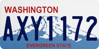 WA license plate AXY1172