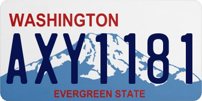 WA license plate AXY1181