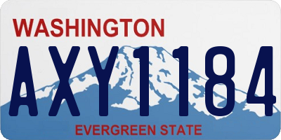 WA license plate AXY1184