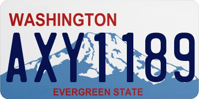 WA license plate AXY1189