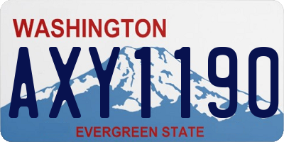 WA license plate AXY1190
