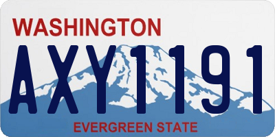 WA license plate AXY1191