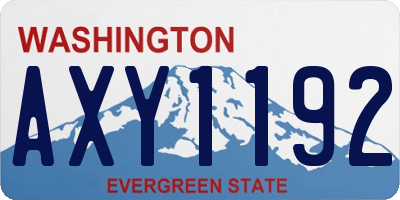 WA license plate AXY1192