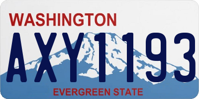 WA license plate AXY1193