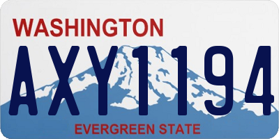 WA license plate AXY1194