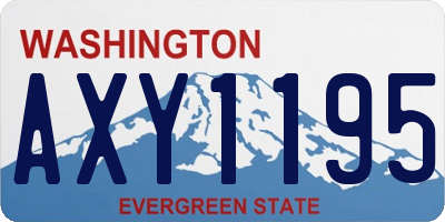 WA license plate AXY1195