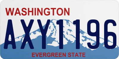 WA license plate AXY1196