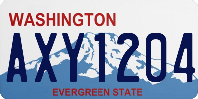 WA license plate AXY1204