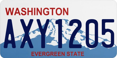 WA license plate AXY1205