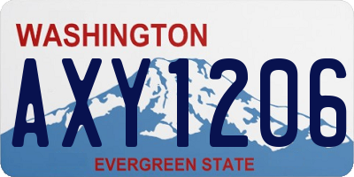 WA license plate AXY1206
